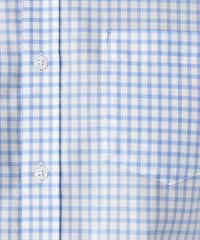 Easy Care Check Long Sleeve Shirt - Sky Blue-GAZMAN