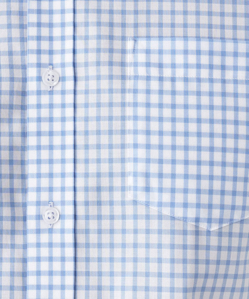 Easy Care Check Long Sleeve Shirt - Sky Blue-GAZMAN