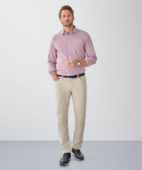 Easy Care Check Long Sleeve Shirt - Red-GAZMAN
