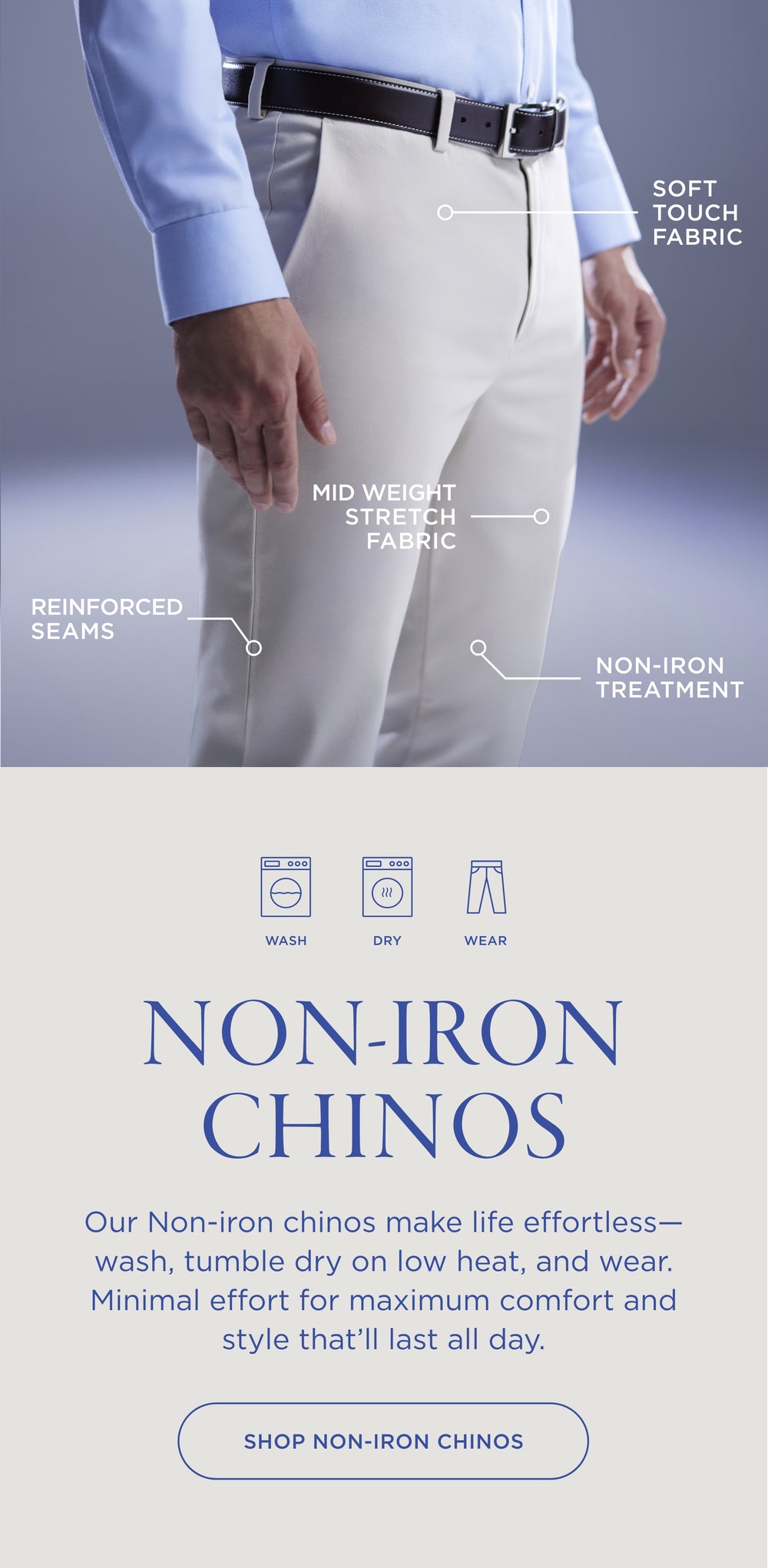 non-iron chinos