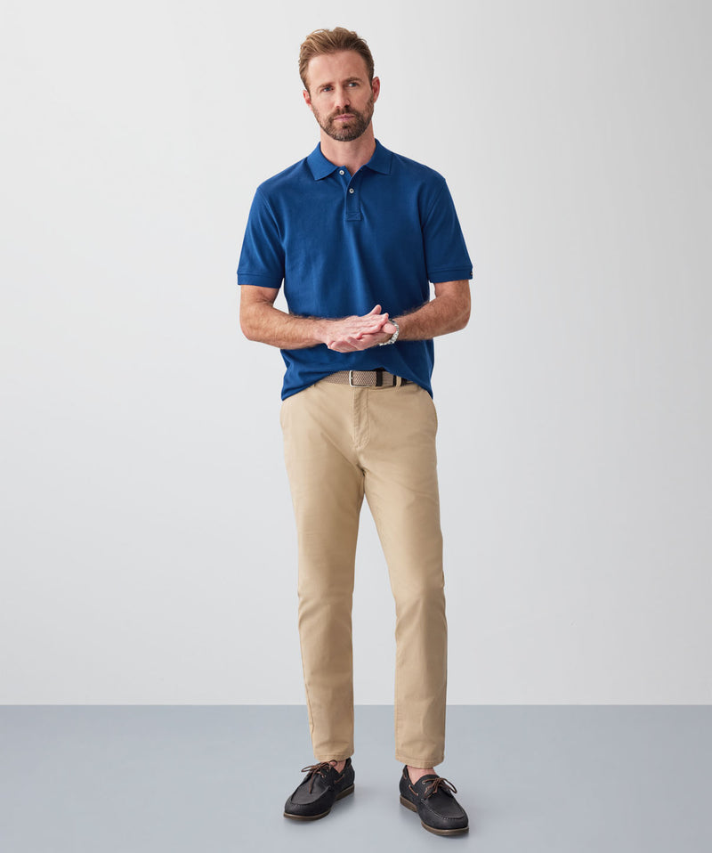 Classic Pique Polo - Blue Melange-GAZMAN