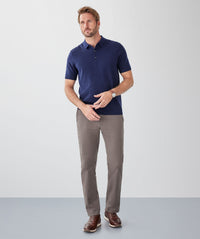 Textured Knit Polo - Denim-GAZMAN
