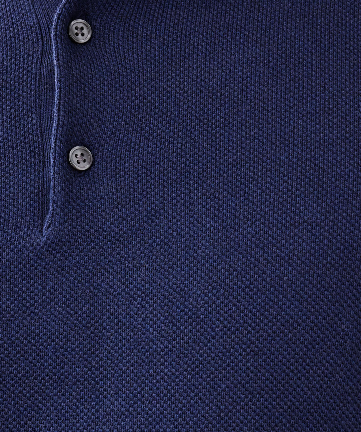 Textured Knit Polo - Denim-GAZMAN