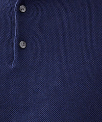 Textured Knit Polo - Denim-GAZMAN