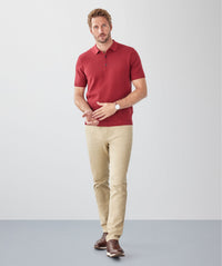 Textured Knit Polo - Red-GAZMAN