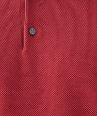 Textured Knit Polo - Red-GAZMAN