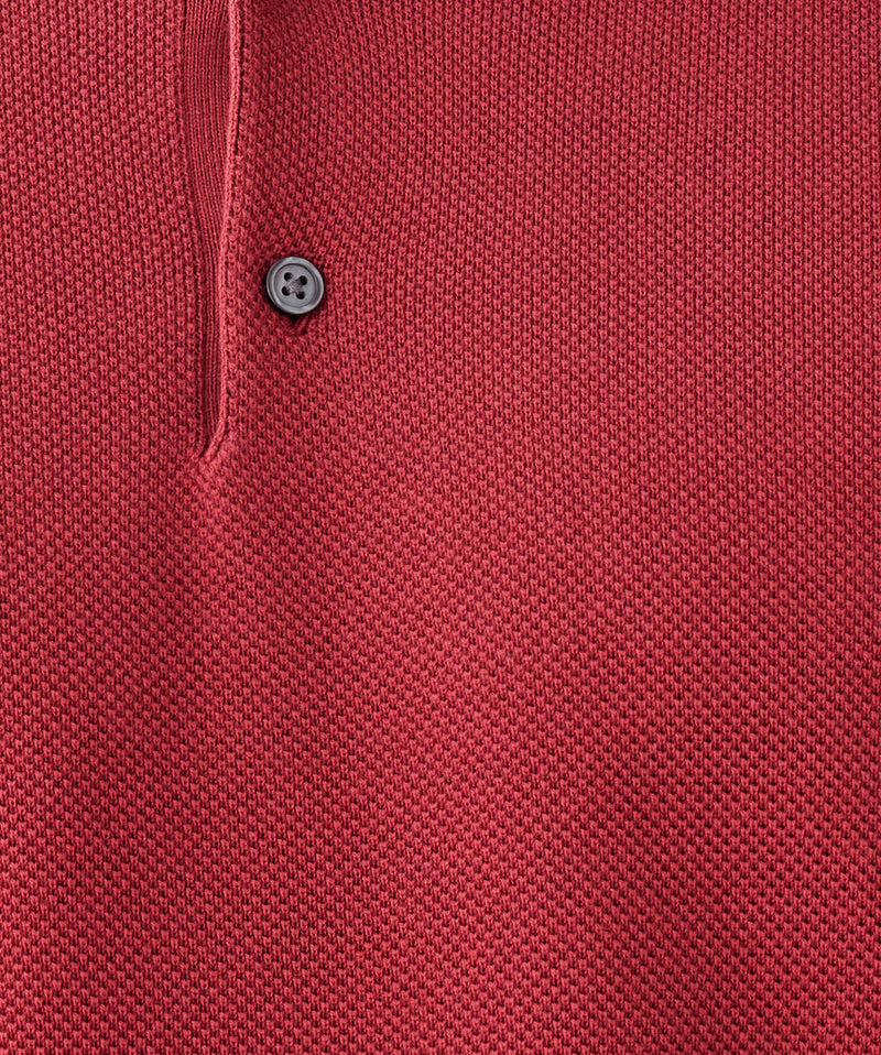 Textured Knit Polo - Red-GAZMAN