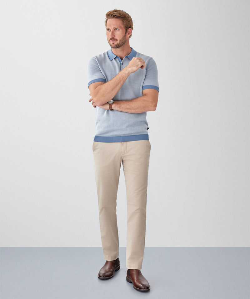 Birdseye Knit Polo - Steel-GAZMAN