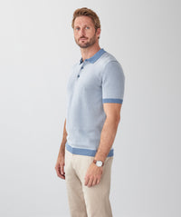 Birdseye Knit Polo - Steel-GAZMAN