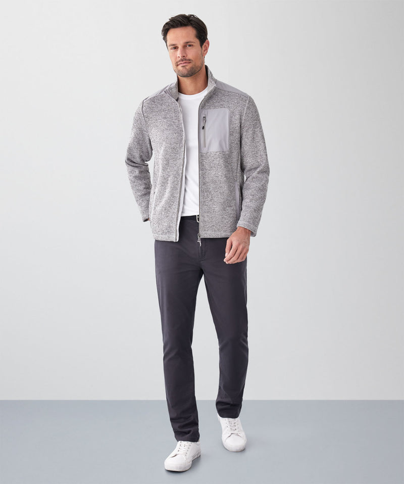GAZFLEX Zip Through Sweat - Grey Melange-GAZMAN