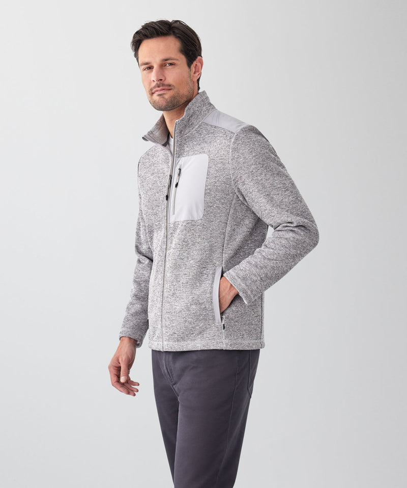 GAZFLEX Zip Through Sweat - Grey Melange-GAZMAN