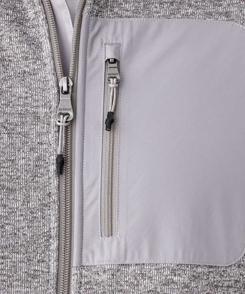 GAZFLEX Zip Through Sweat - Grey Melange-GAZMAN