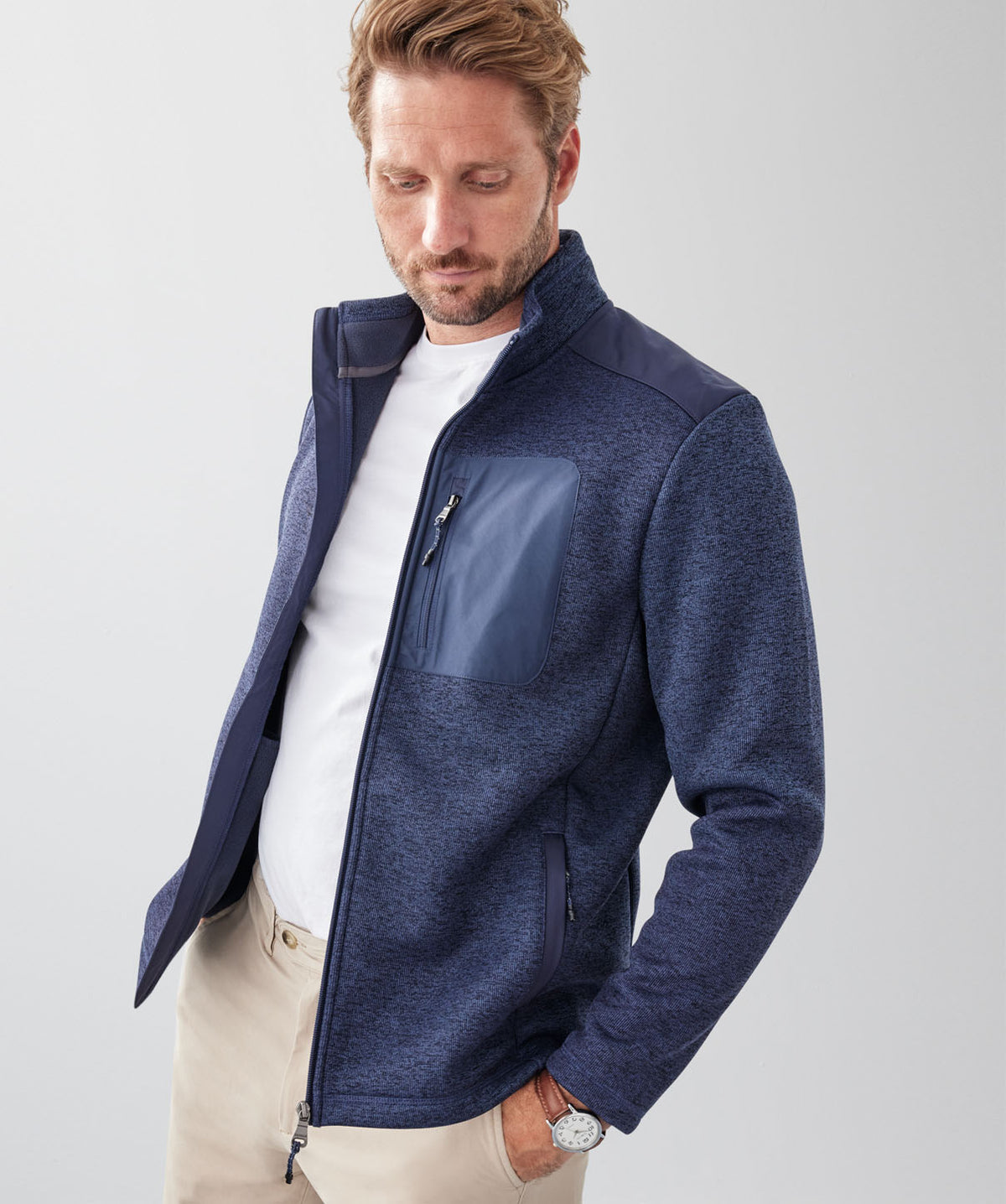 GAZFLEX Zip Through Sweat - Denim Mix-GAZMAN