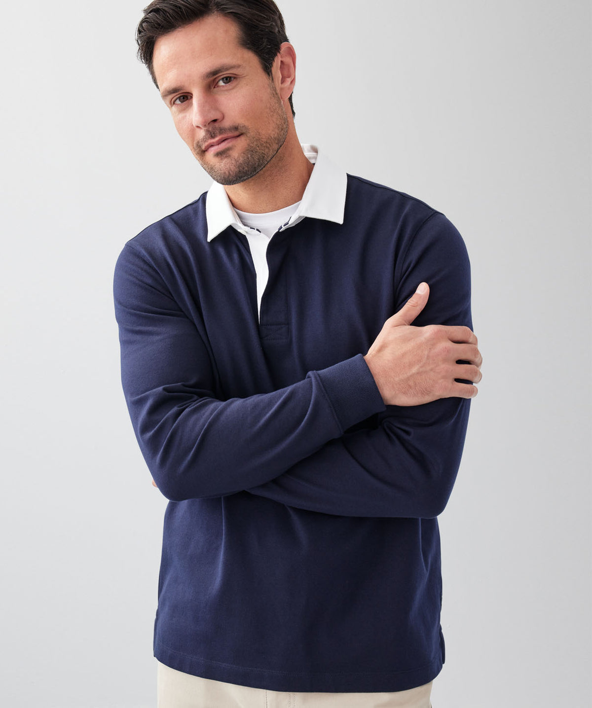 Plain Rugby Jumper - Navy-GAZMAN