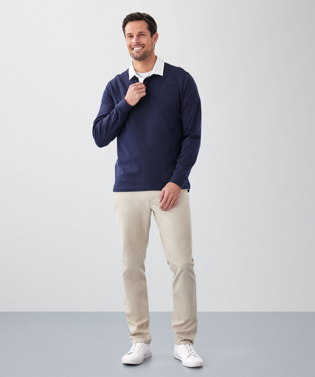 Plain Rugby Jumper - Navy-GAZMAN