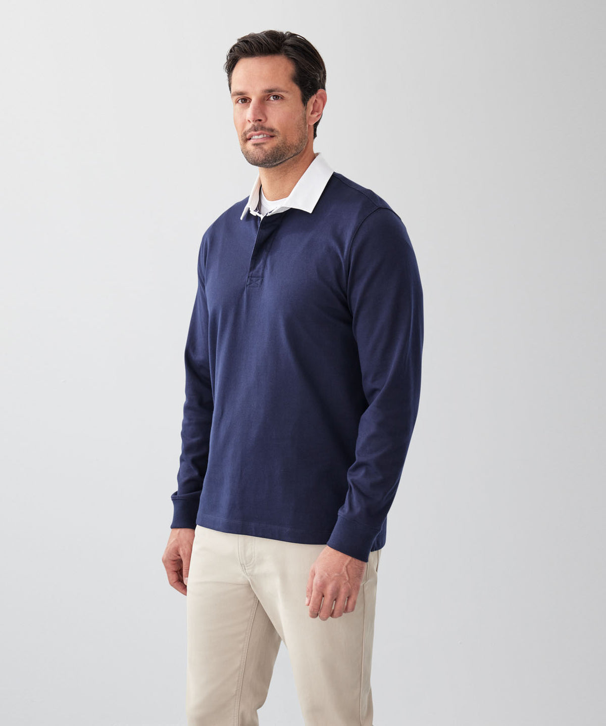 Plain Rugby Jumper - Navy-GAZMAN