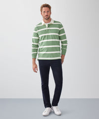 Striped Rugby Jumper - Sage-GAZMAN