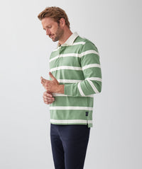 Striped Rugby Jumper - Sage-GAZMAN