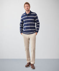 Striped Rugby Jumper - Navy-GAZMAN