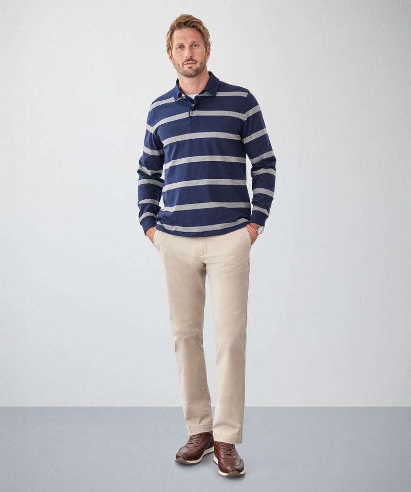 Striped Rugby Jumper - Navy-GAZMAN