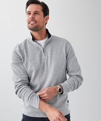 Half Zip Sweat - Grey Melange-GAZMAN