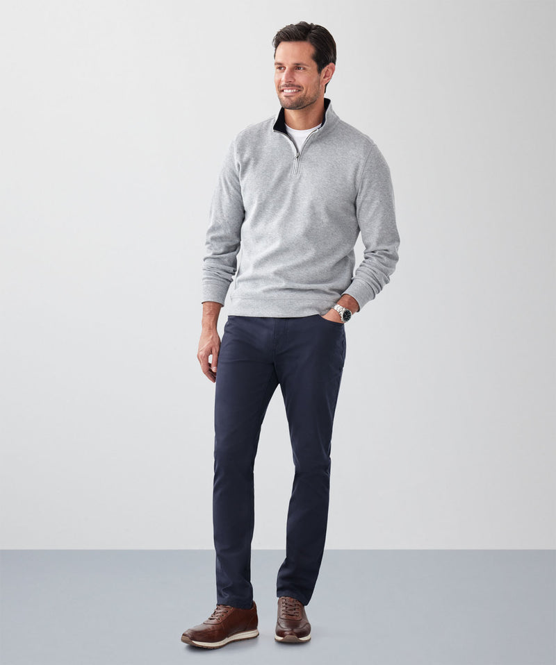 Half Zip Sweat - Grey Melange-GAZMAN
