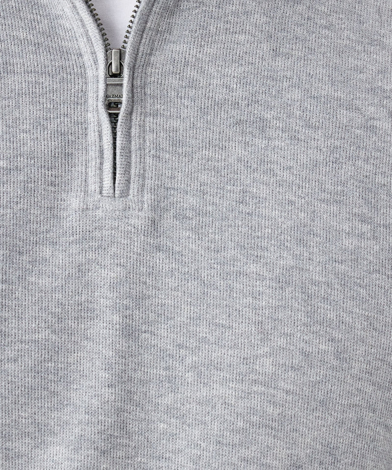 Half Zip Sweat - Grey Melange-GAZMAN