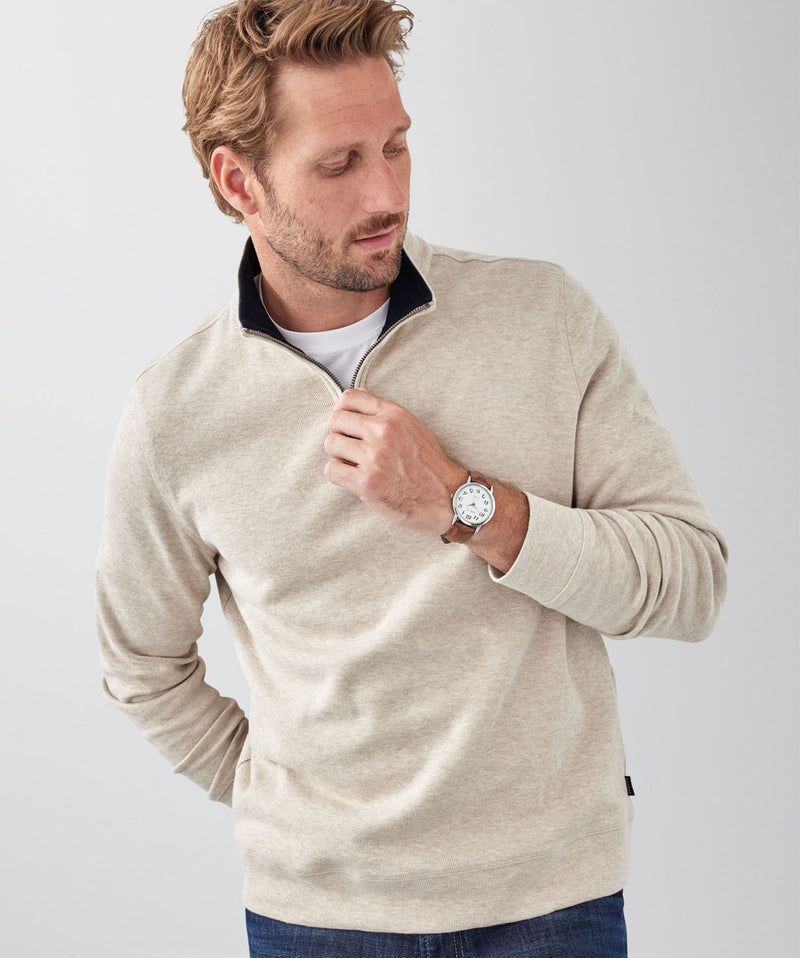 Half Zip Sweat - Sand-GAZMAN