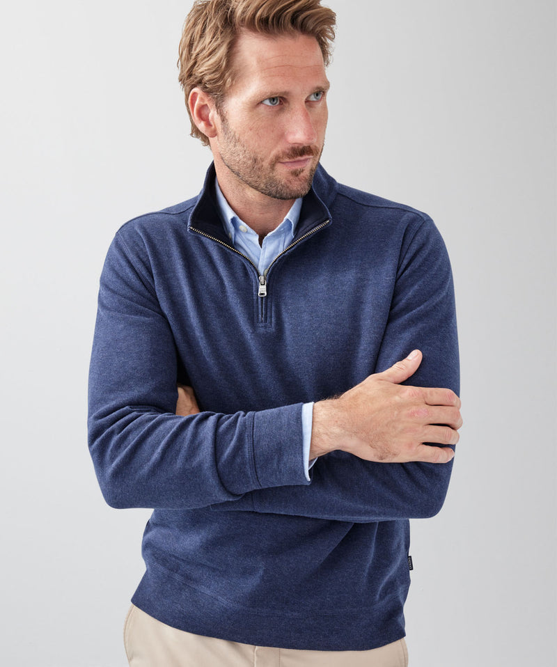 Half Zip Sweat - Navy-GAZMAN