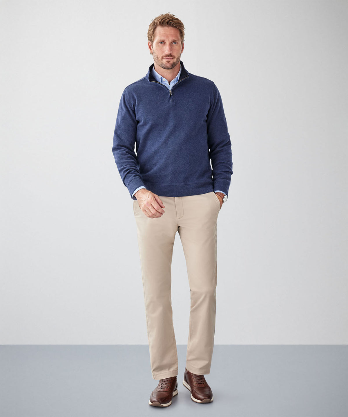 Half Zip Sweat - Navy-GAZMAN