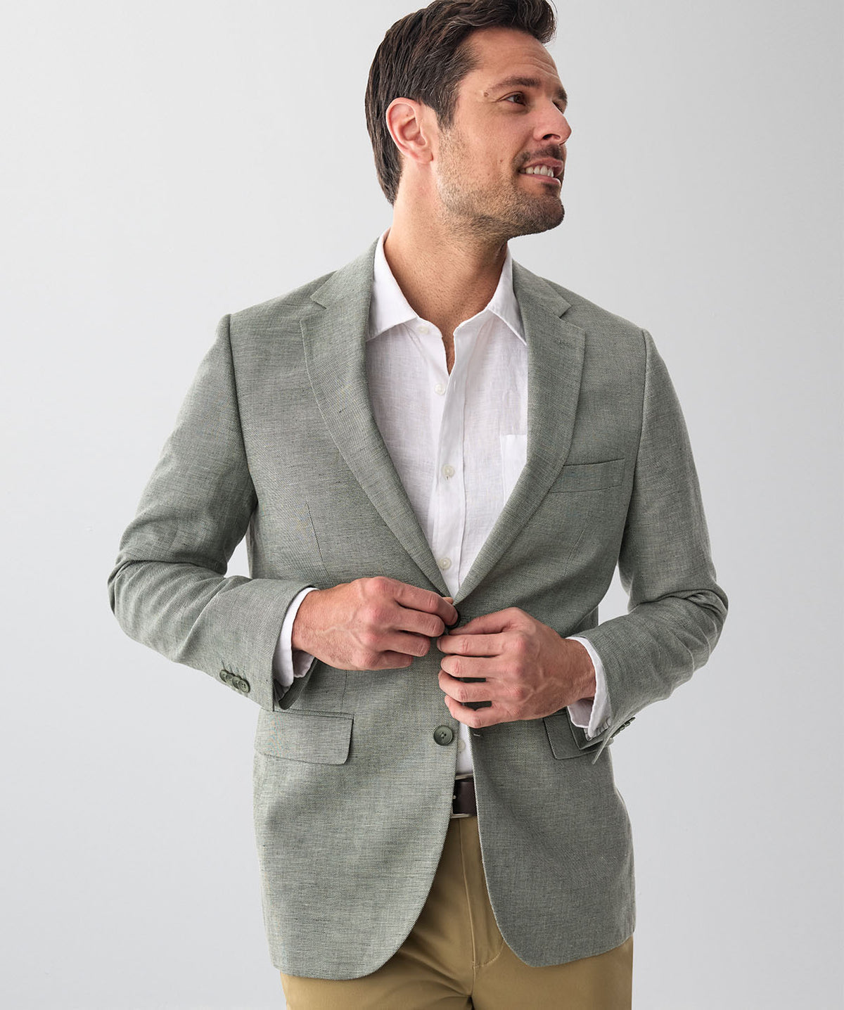 Linen Blend Sportscoat - Dark Forest-GAZMAN