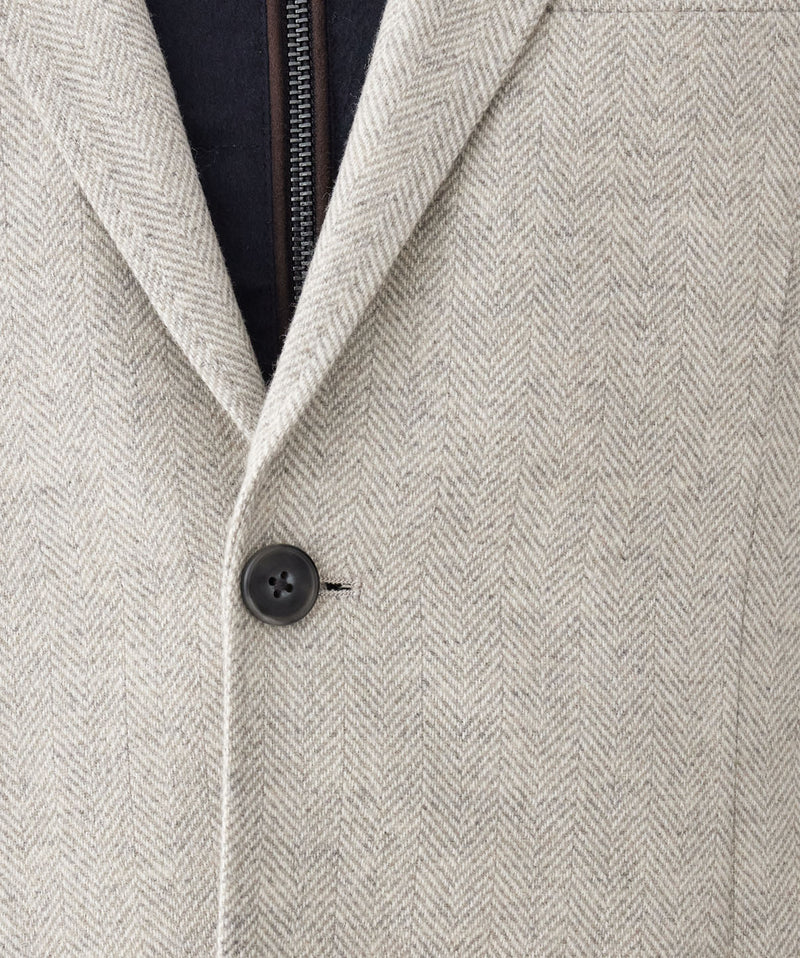 Wool Blend Unstructured Sports Jacket - Grey Melange-GAZMAN