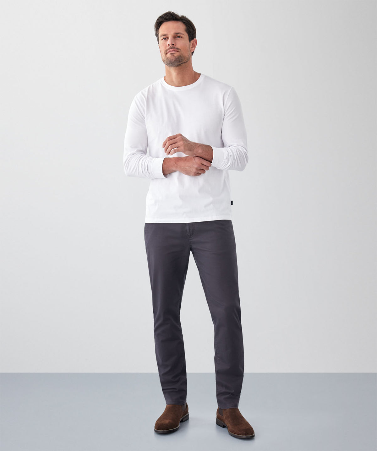 Long Sleeve T-Shirt - White-GAZMAN