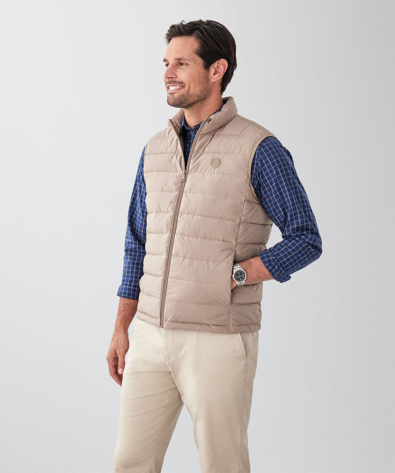 Lightweight Puffer Vest - Taupe-GAZMAN