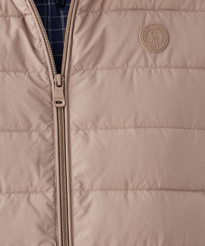 Lightweight Puffer Vest - Taupe-GAZMAN