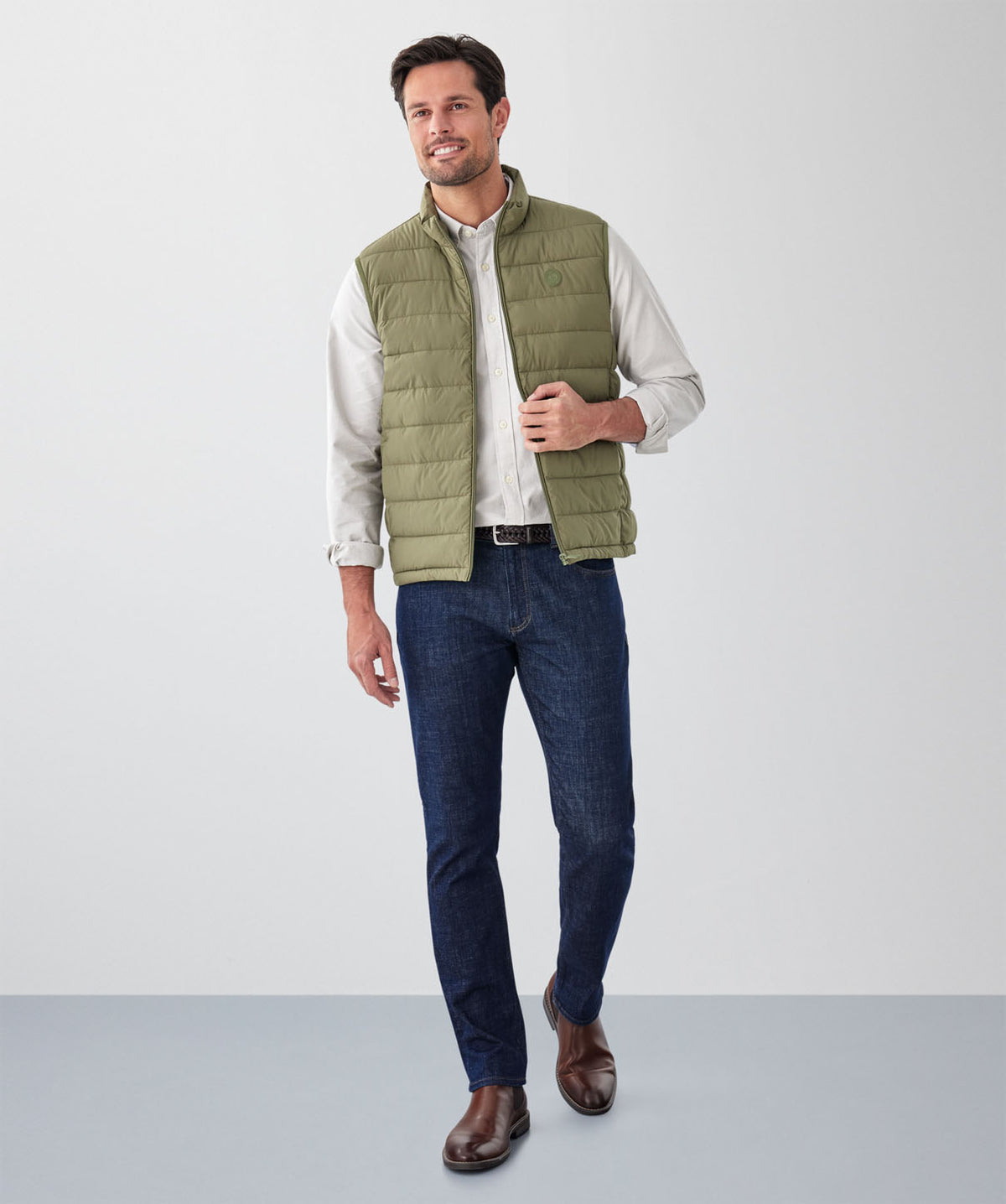 Lightweight Puffer Vest - Khaki-GAZMAN