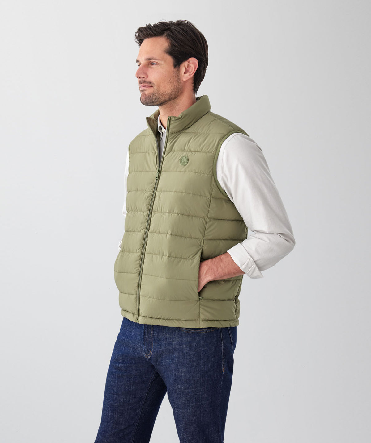 Lightweight Puffer Vest - Khaki-GAZMAN