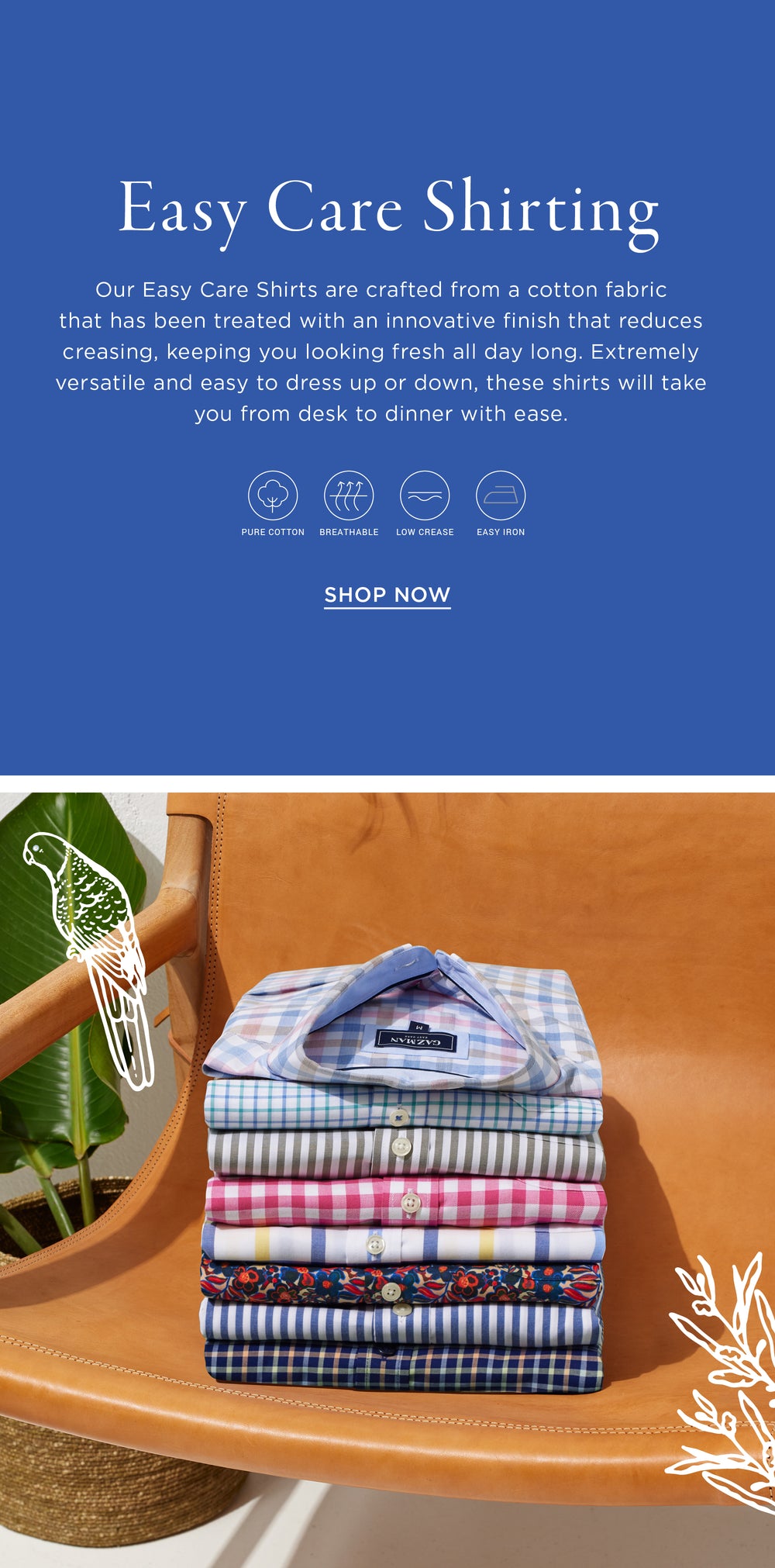 Men's Easy Care Button Up Shirts