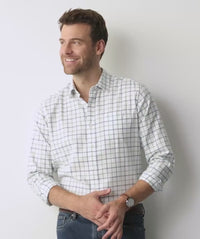 Brushed Twill Check Long Sleeve Shirt - White