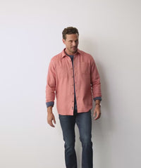 Brushed Twill Overshirt - Burnt Orange