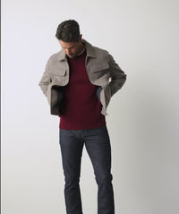 Fitzroy Zip Harrington Jacket - Taupe