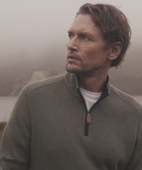 Half Zip French Rib Sweat - Khaki