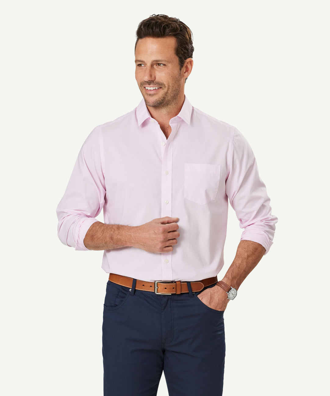 smart casual pink shirt