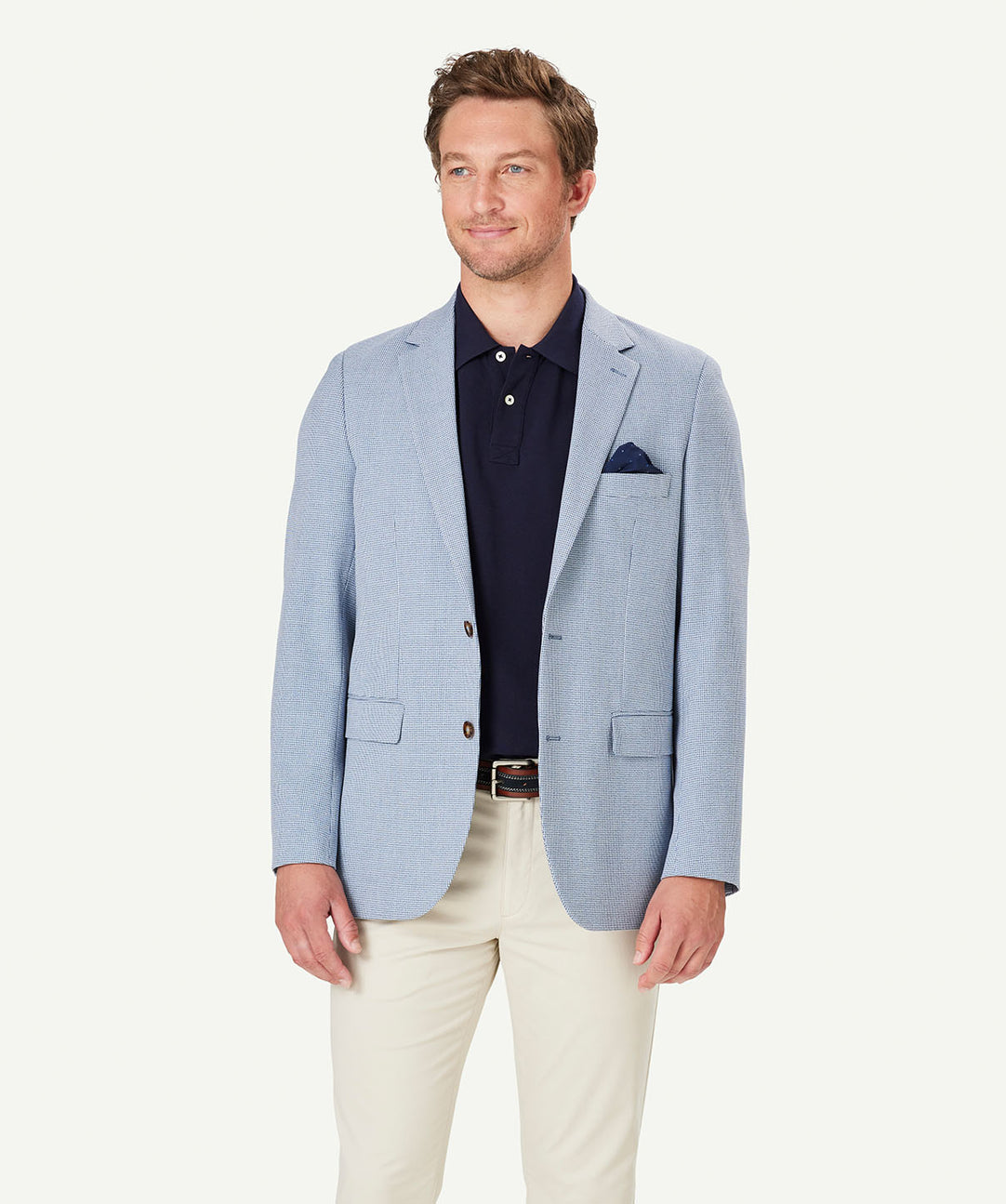 Performance Houndstooth Sports Jacket - Blue - Sports Jackets - GAZMAN