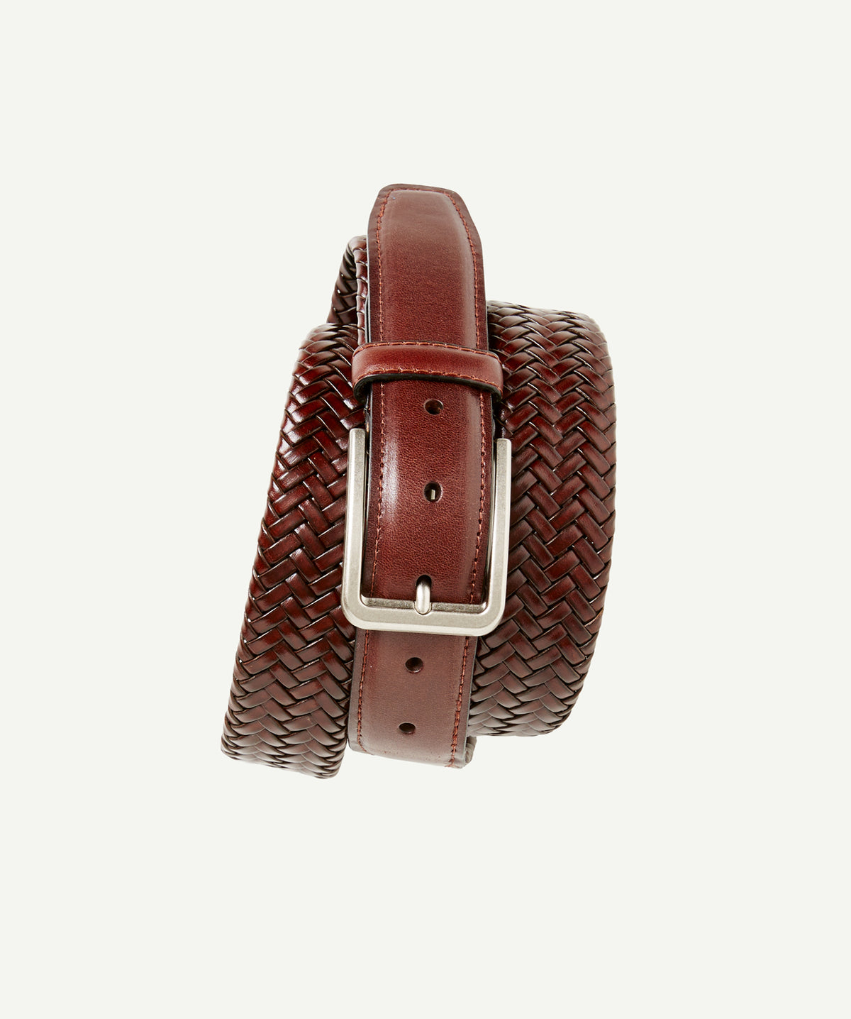 Leather Plait Belt - Brown-GAZMAN-1