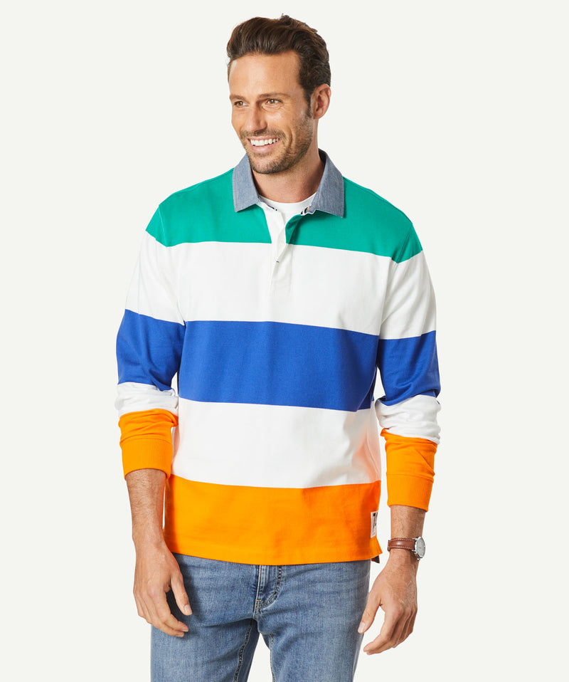 Statement Rugby Jumper - Multi Stripe-GAZMAN-1