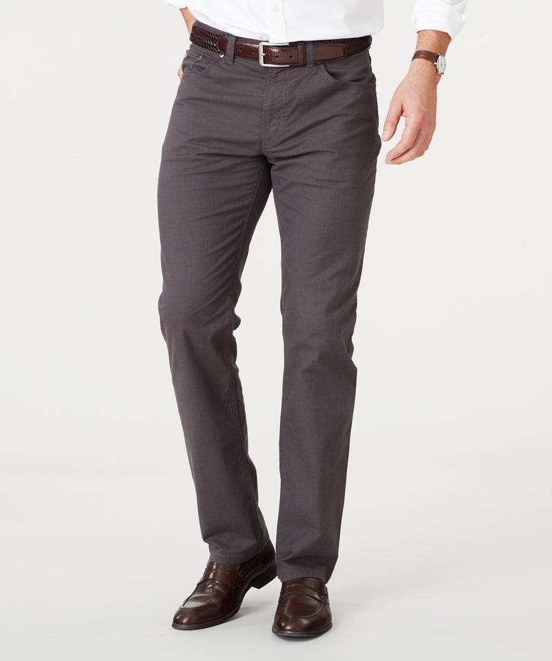 Stretch Dobby 5 Pocket Pants - Grey Mix-GAZMAN-1