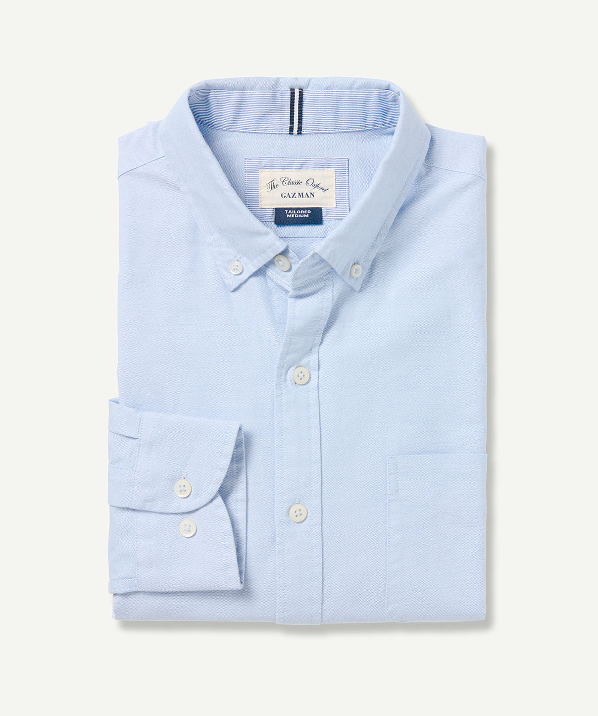 Tailored Casual Oxford Long Sleeve Shirt - Blue - Long Sleeve Shirts ...