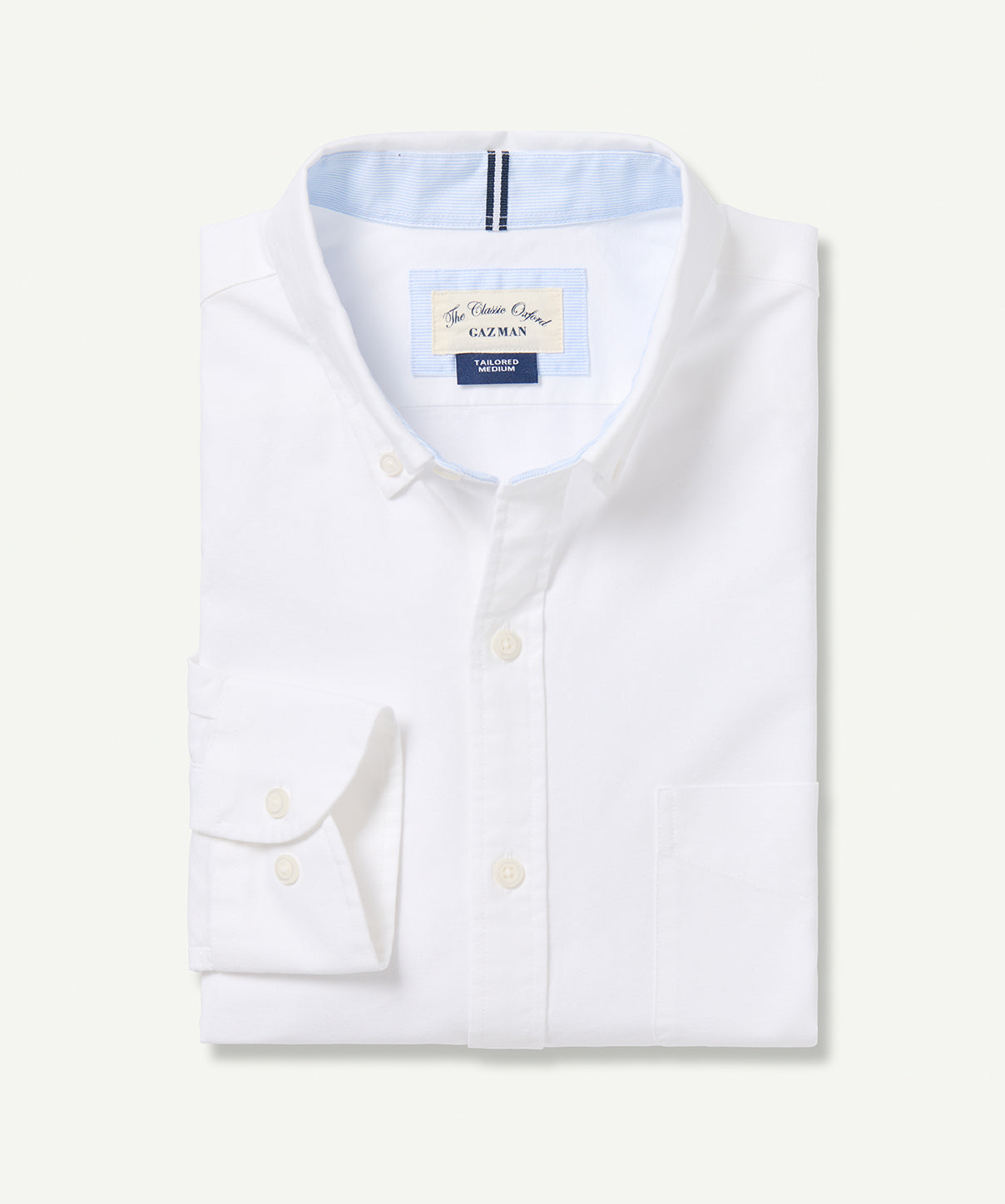 Tailored Casual Oxford Long Sleeve Shirt - White - Long Sleeve Shirts ...