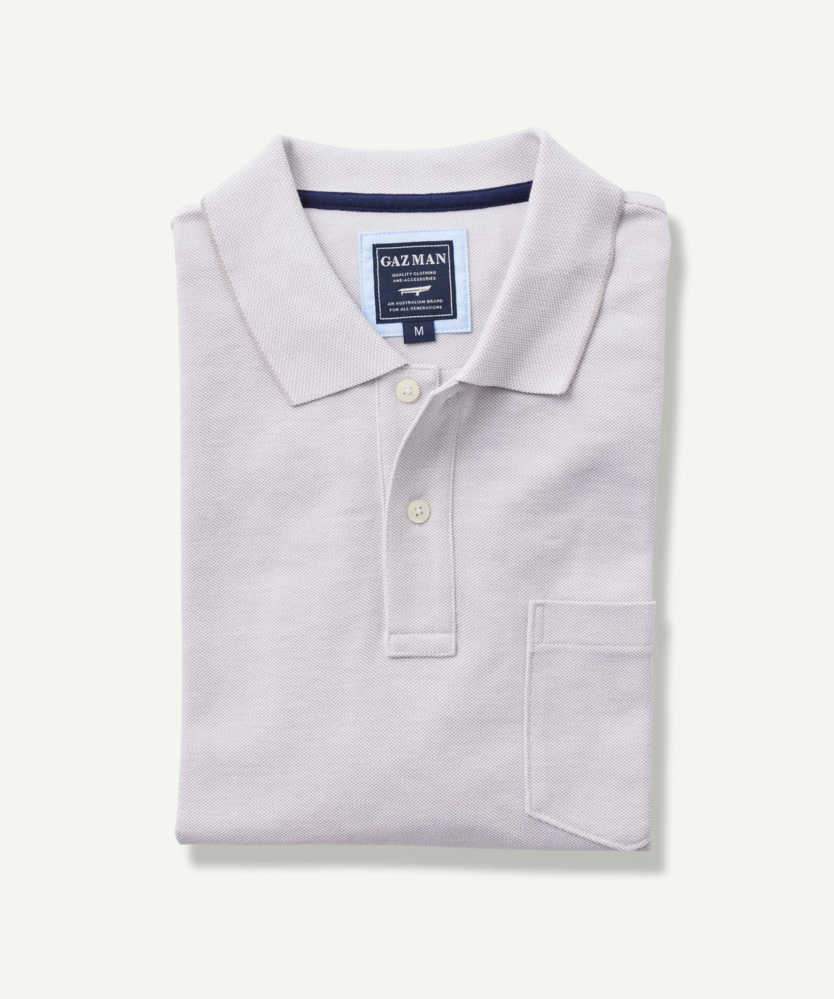 Oxford Pocket Polo Shirt - Pale Grey - x-polos - GAZMAN
